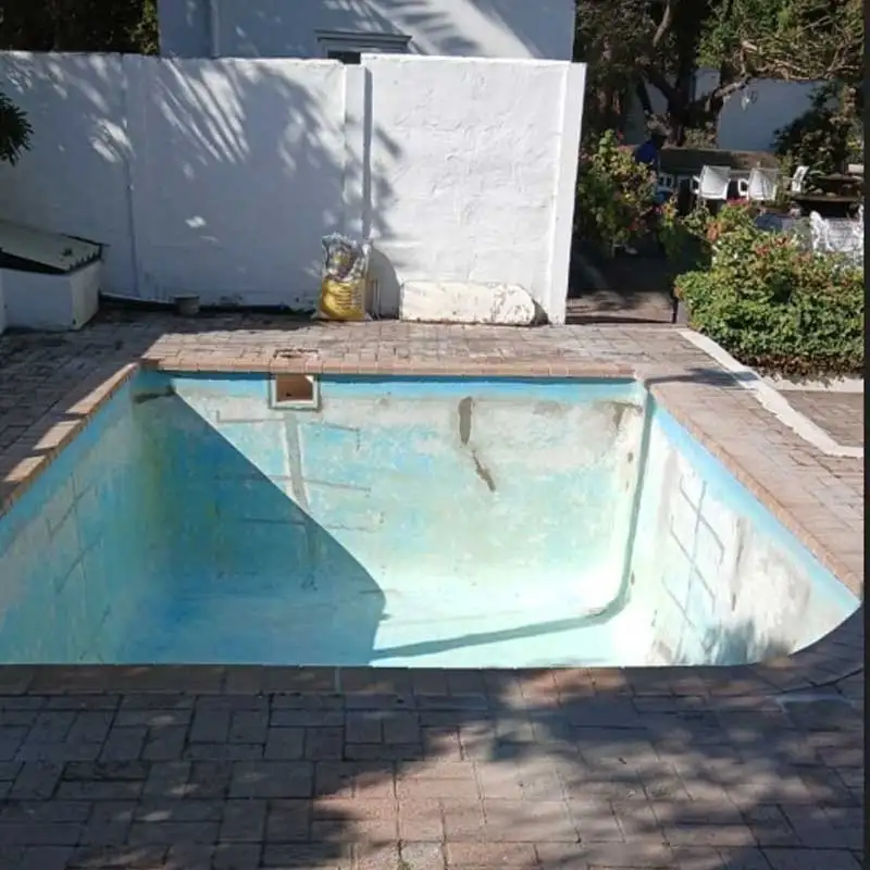 Swimming pool maintenance result with clear water
