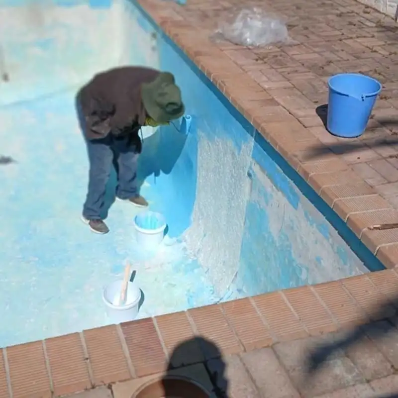 Clean swimming pool after routine pool maintenance
